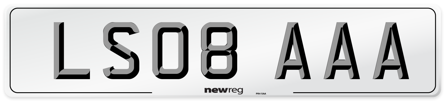 LS08 AAA Number Plate from New Reg